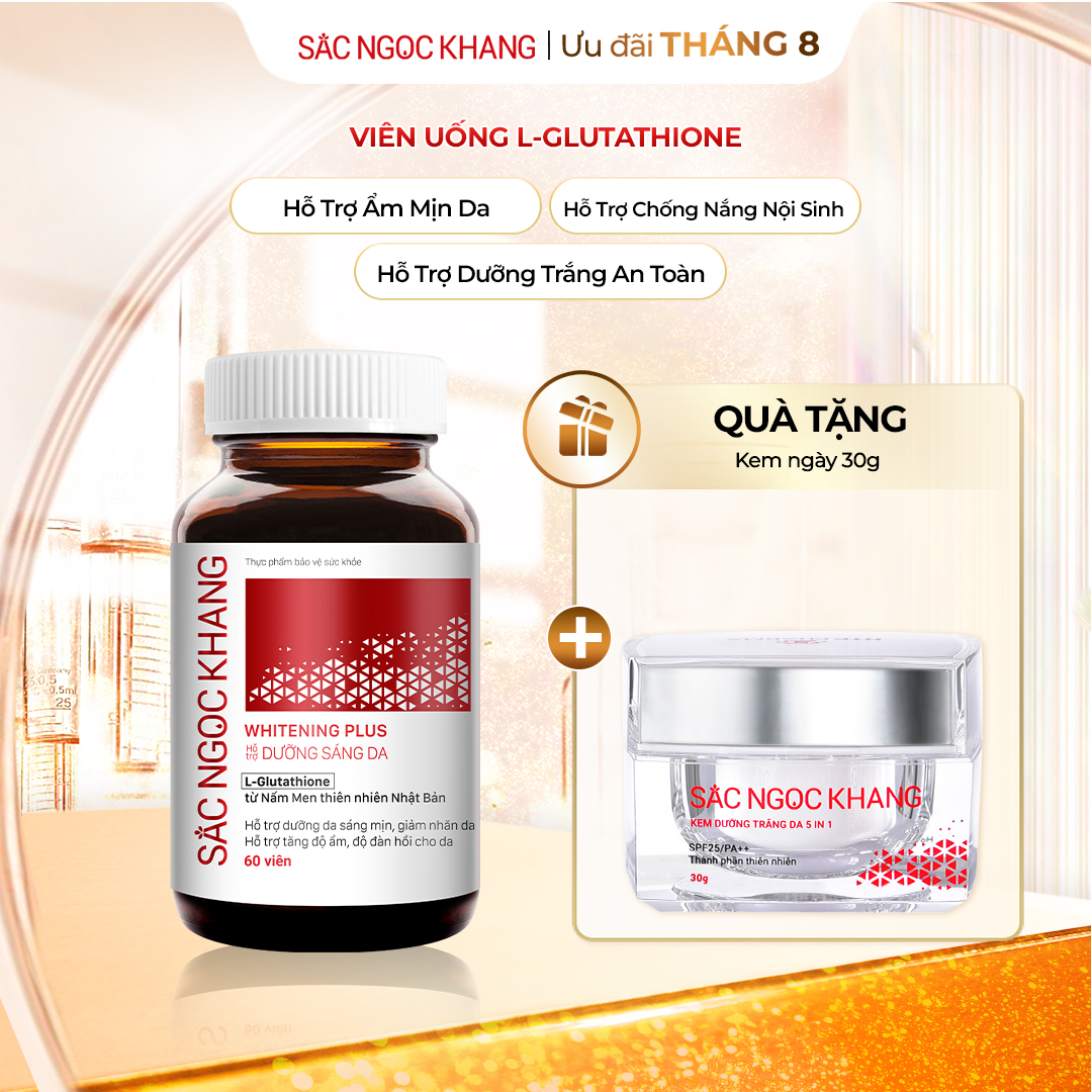 Viên uống TRẮNG DA Whitening Plus TẶNG Kem Ngày 30g