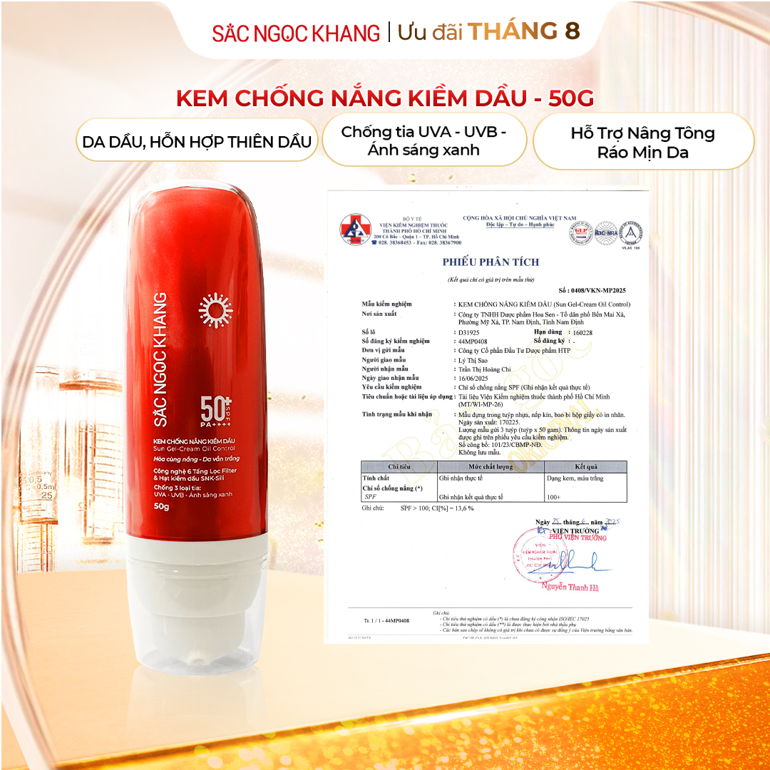 Kem Chống Nắng Kiềm Dầu [50g] SẮC NGỌC KHANG