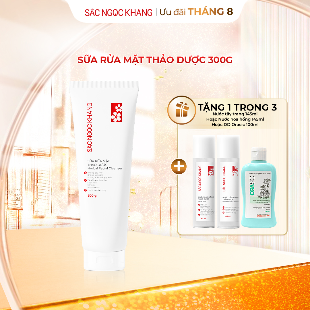 Sữa Rửa Mặt Thảo Dược Sắc Ngọc Khang [300g] TẶNG 1 trong 3 quà