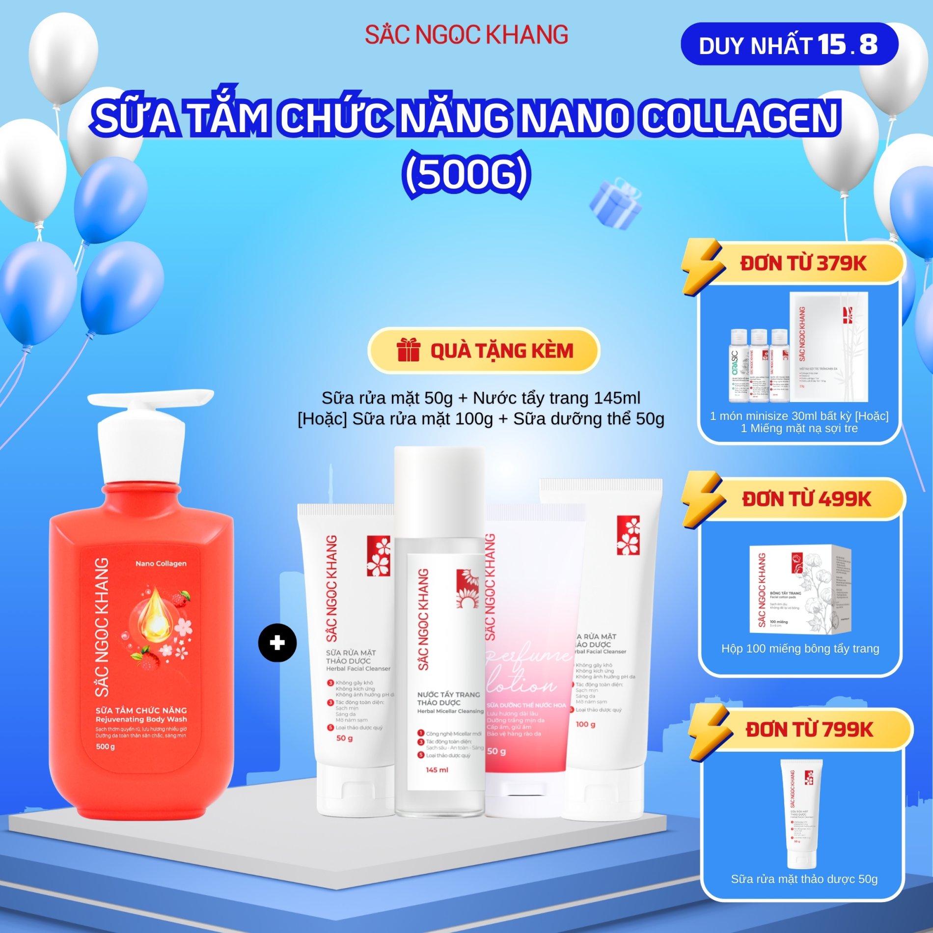 Sữa tắm Nano Collagen [500g] TẶNG 1 trong 2 quà