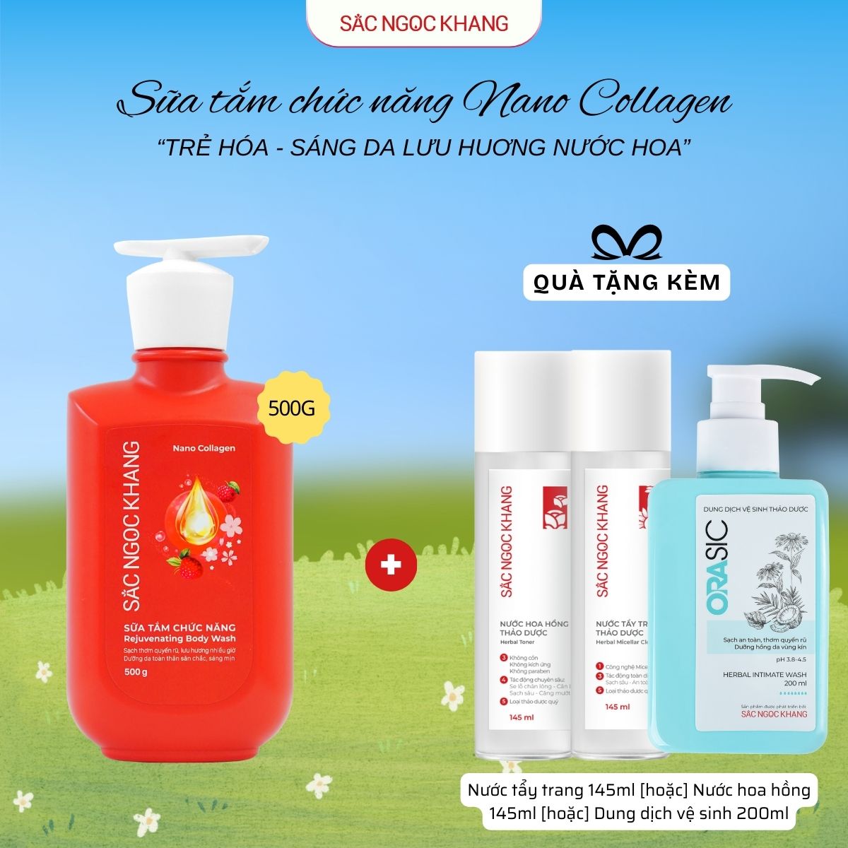 Sữa tắm Nano Collagen [500g] TẶNG 1 trong 3 quà