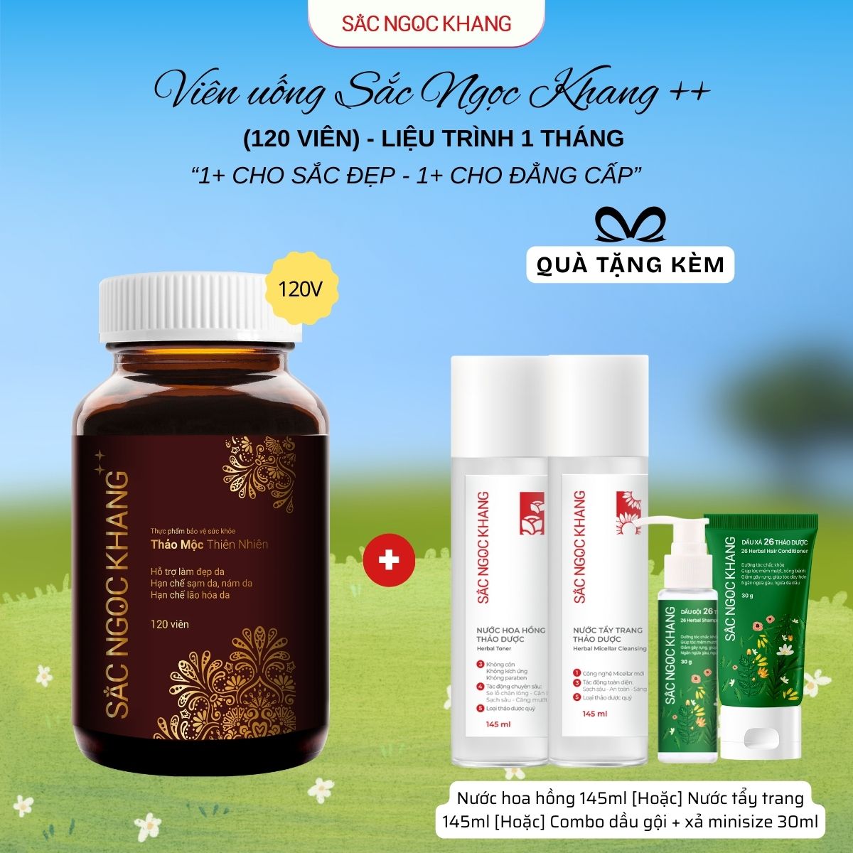 Hộp Viên Uống Sắc Ngọc Khang ++ [120 Viên] TẶNG 1 trong 3 quà
