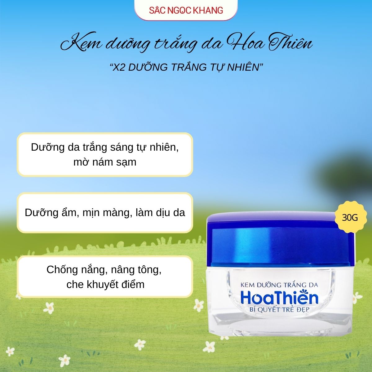 Kem Dưỡng Trắng Da Hoa Thiên [30g]