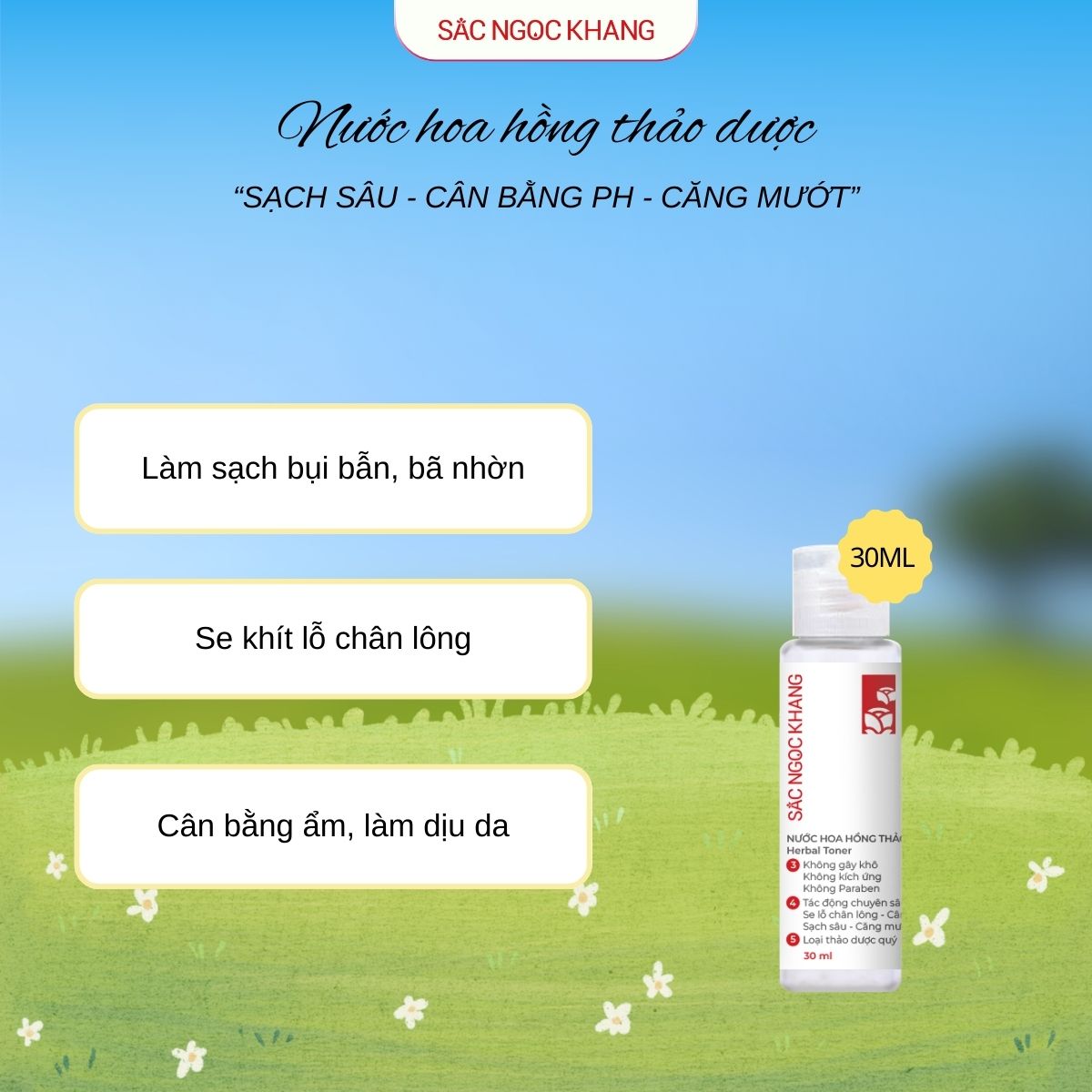 Nước Hoa Hồng Thảo Dược [30ml]