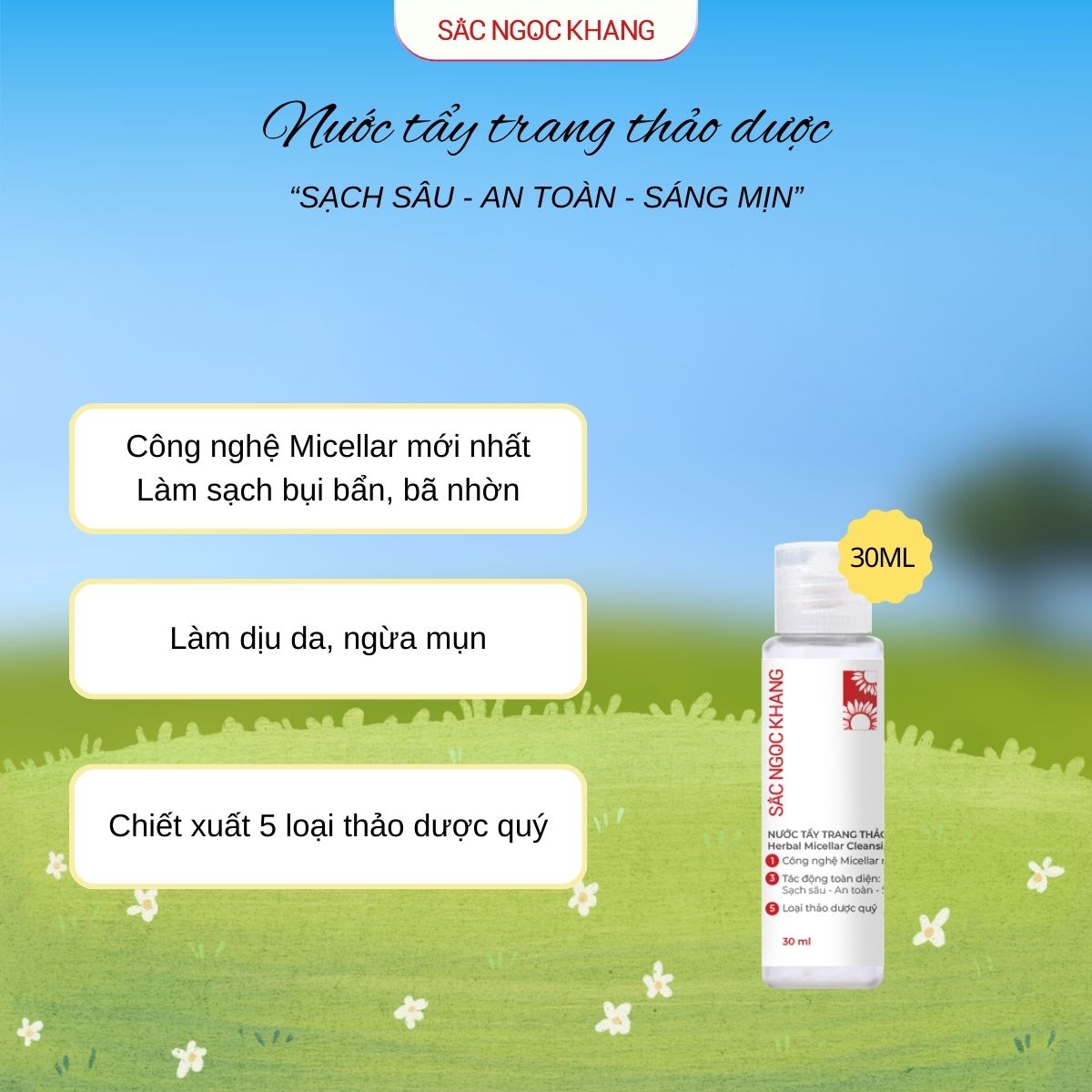 Nước Tẩy Trang thảo dược [30ml]