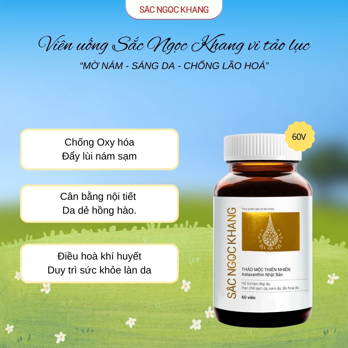 Viên uống Sắc Ngọc Khang vi tảo lục [60 Viên]