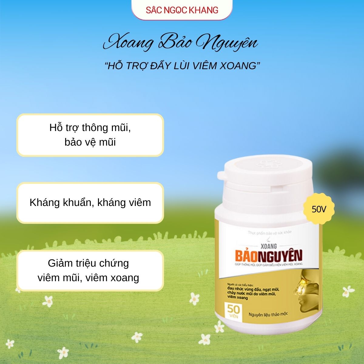 Xoang Bảo Nguyên - Hỗ Trợ Viêm Xoang & Viêm Mũi Dị Ứng [50 Viên]