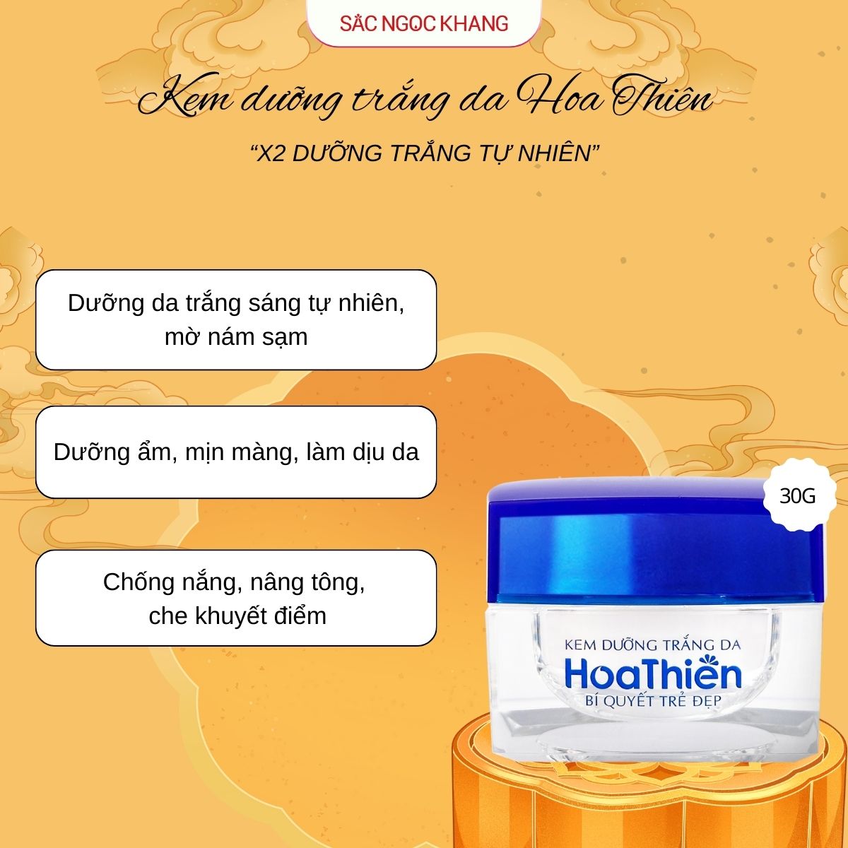 Kem Dưỡng Trắng Da Hoa Thiên [30g]