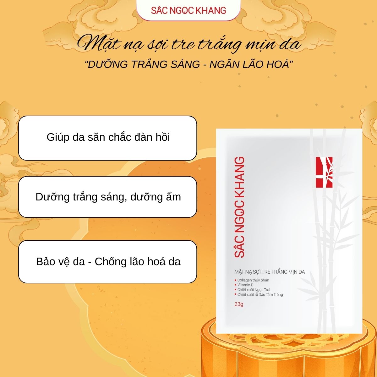 Mặt Nạ Sợi Tre Trắng Mịn Da 