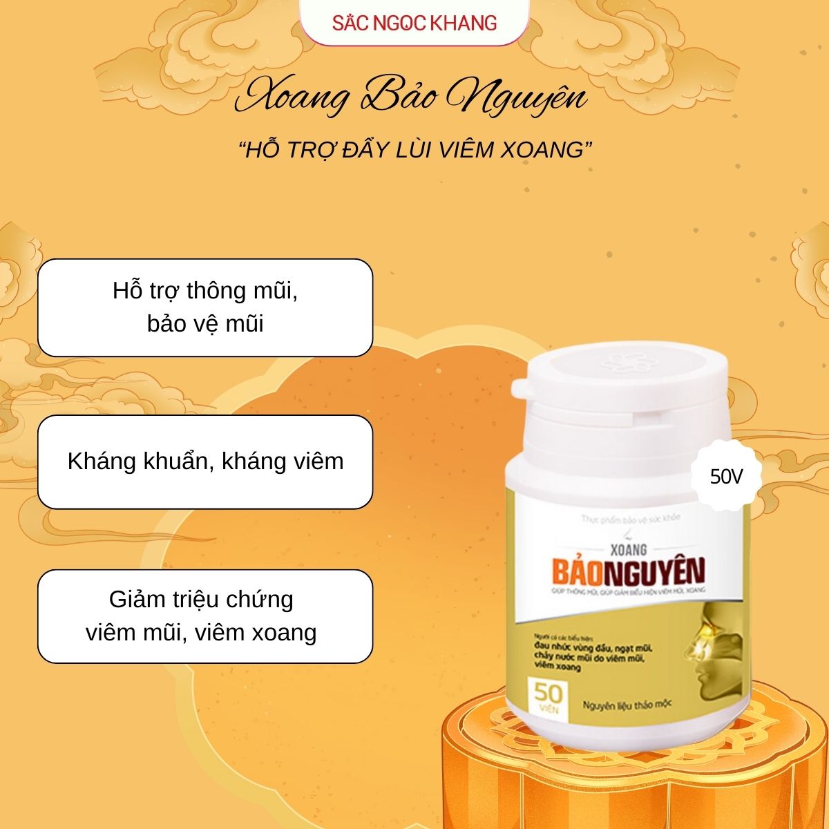 Xoang Bảo Nguyên - Hỗ Trợ Viêm Xoang & Viêm Mũi Dị Ứng [50 Viên]