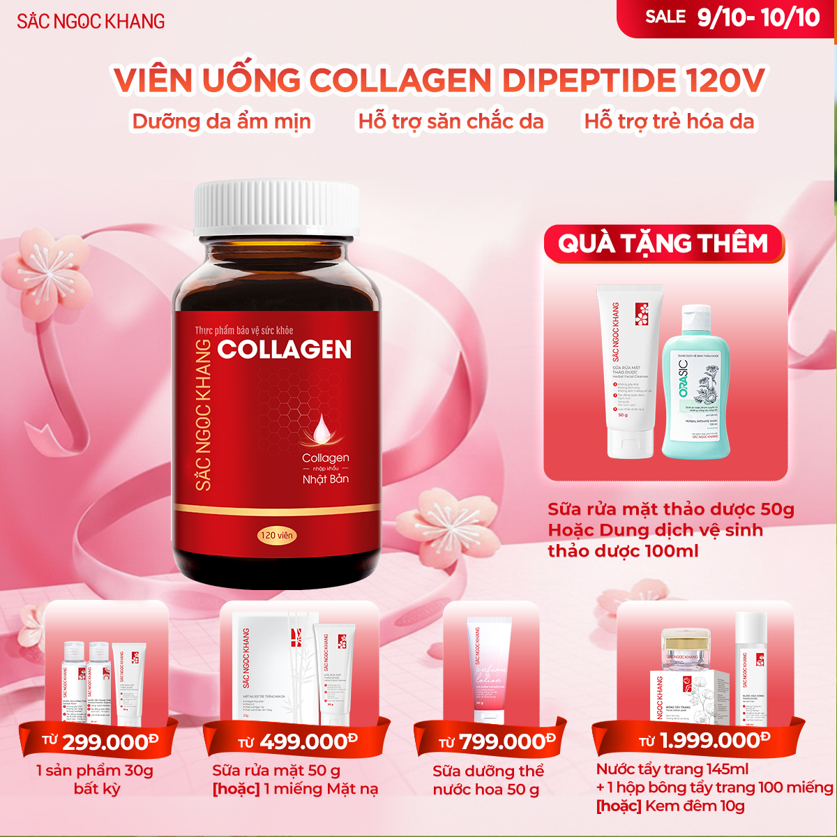 Viên Uống Collagen Dipeptide [120 Viên] TẶNG 1 trong 2 quà