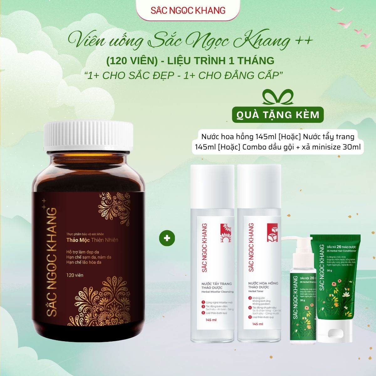 Hộp Viên Uống Sắc Ngọc Khang ++ [120 Viên] TẶNG 1 trong 3 quà