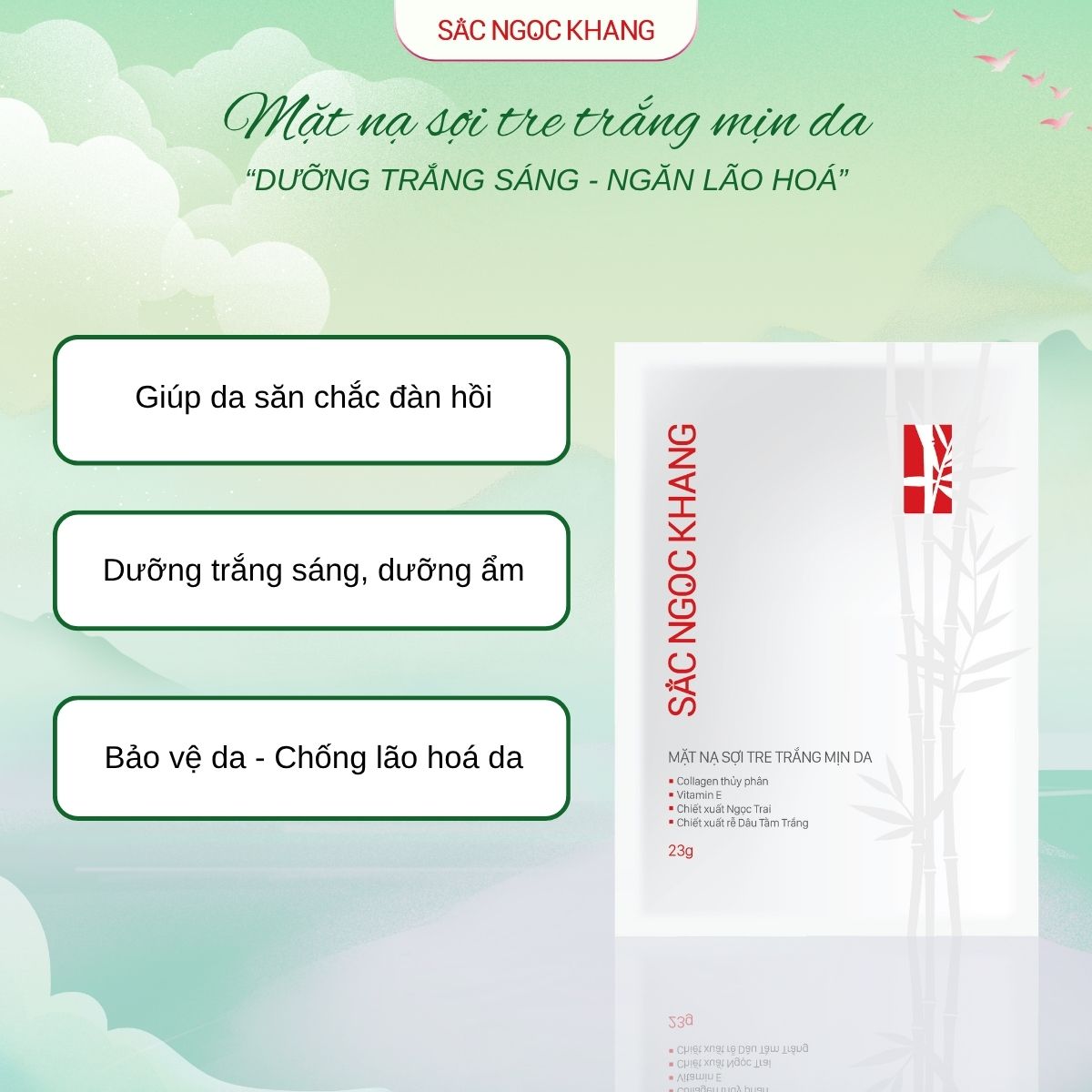 Mặt Nạ Sợi Tre Trắng Mịn Da