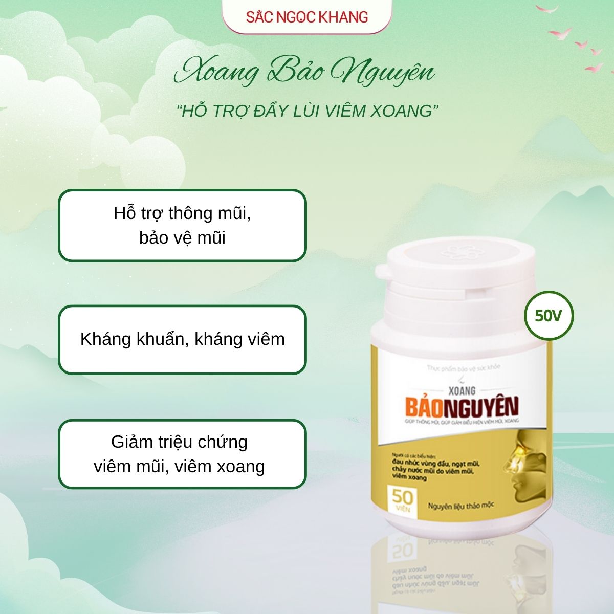 Xoang Bảo Nguyên - Hỗ Trợ Viêm Xoang & Viêm Mũi Dị Ứng [50 Viên]