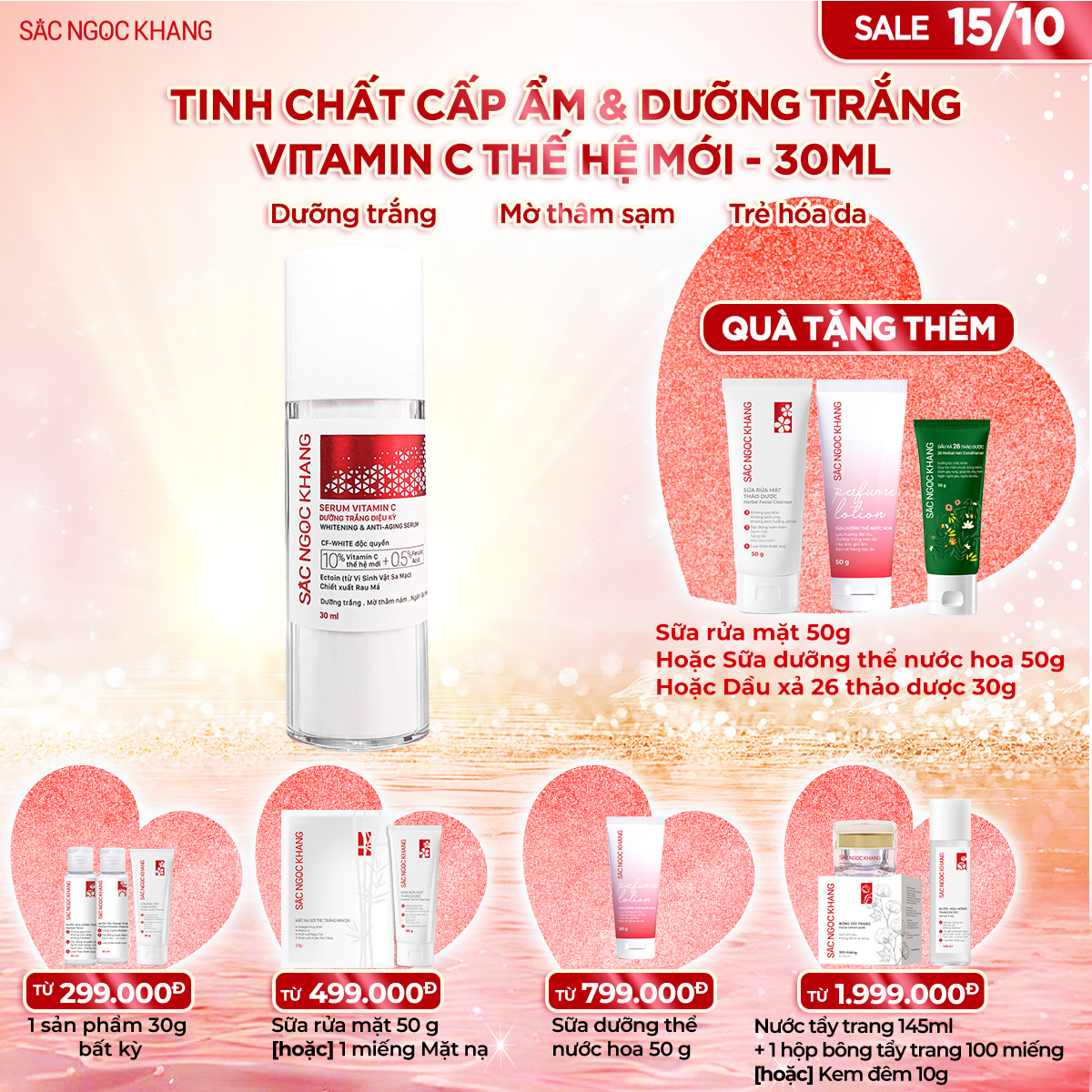 Serum Vitamin C Dưỡng Trắng Diệu Kỳ [30ml] TẶNG 1 trong 2 quà