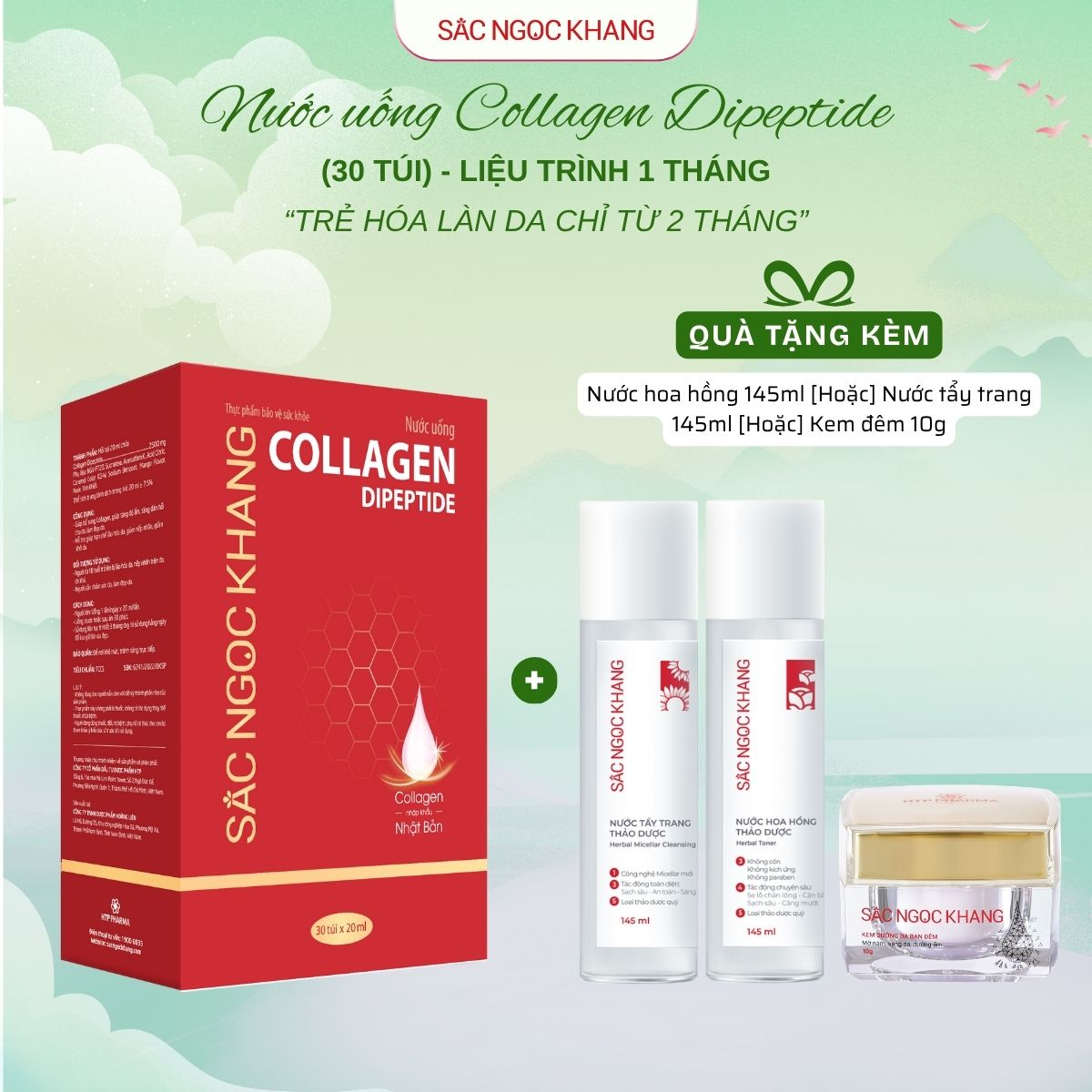 Hộp Nước Uống Collagen Dipeptide [30 Túi] 