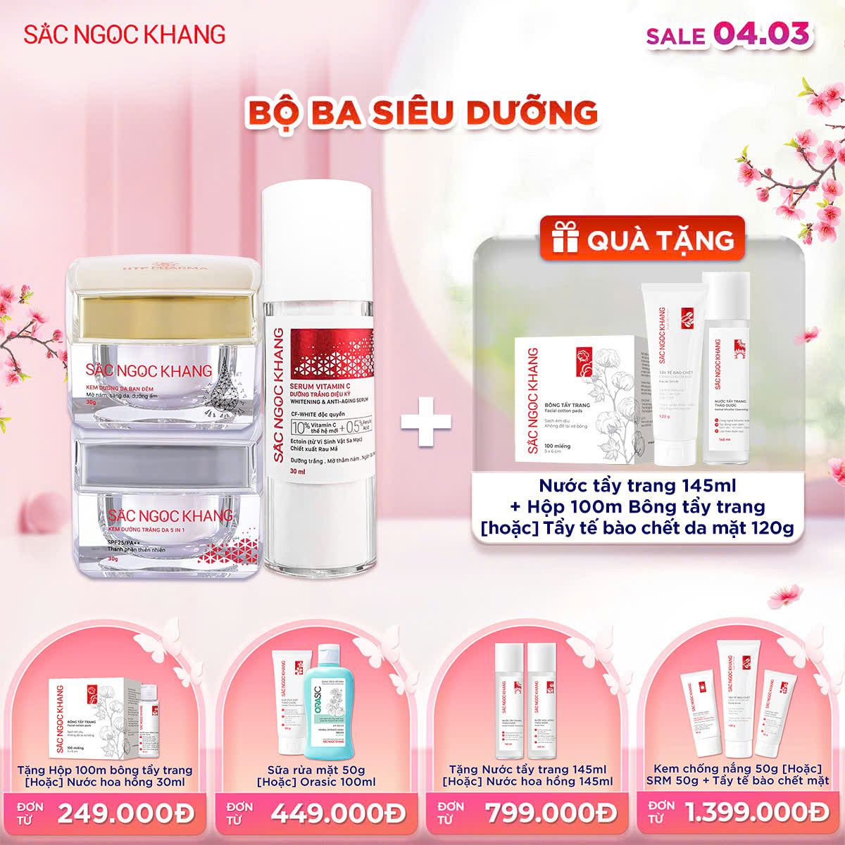 Bộ Dưỡng Da cao cấp [Bộ kem Ngày Đêm + Serum ] - Kèm quà tặng