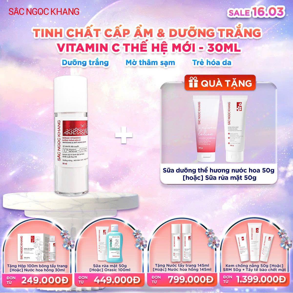 Serum Vitamin C Dưỡng Trắng Diệu Kỳ [30ml] kèm quà tặng