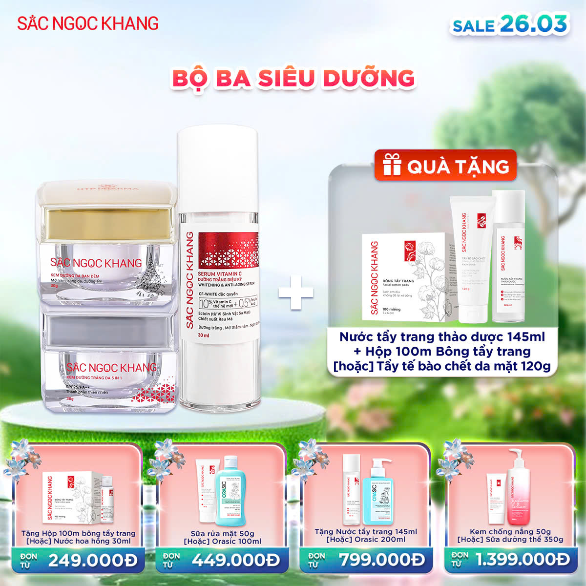 Bộ Dưỡng Da cao cấp [Bộ kem Ngày Đêm + Serum ] - Kèm quà tặng