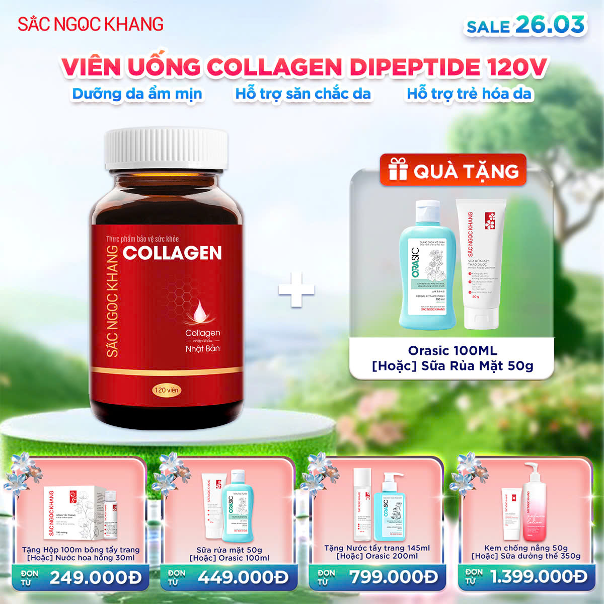 Viên Uống Collagen Dipeptide [120 Viên] kèm quà tặng