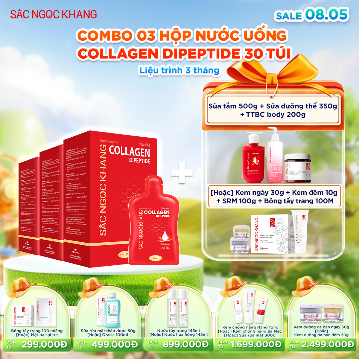 COMBO 03 Hộp Collagen Nước [30 túi]  kèm quà tặng