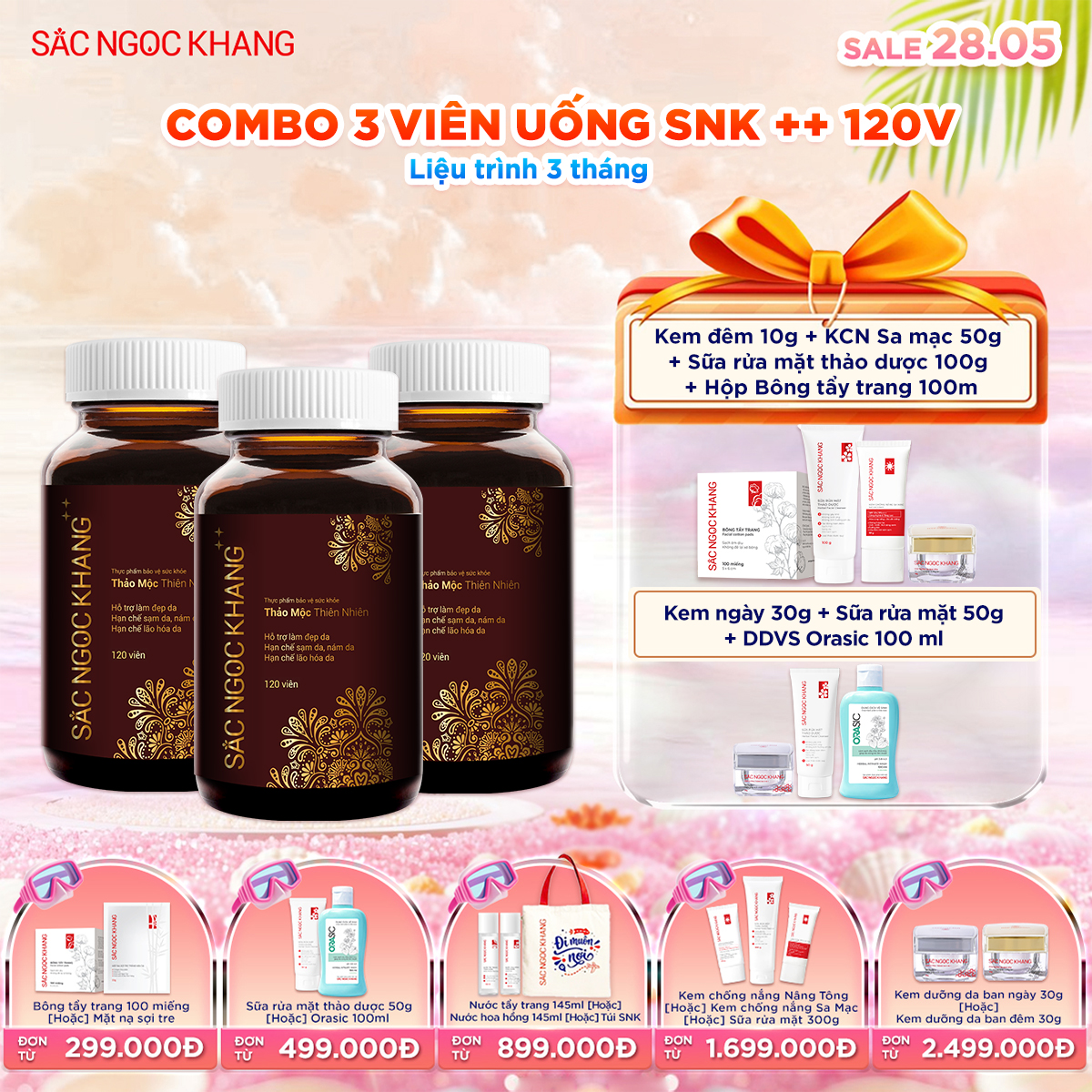 COMBO 03 Viên Uống Sắc Ngọc Khang ++ [120 Viên]  kèm quà tặng