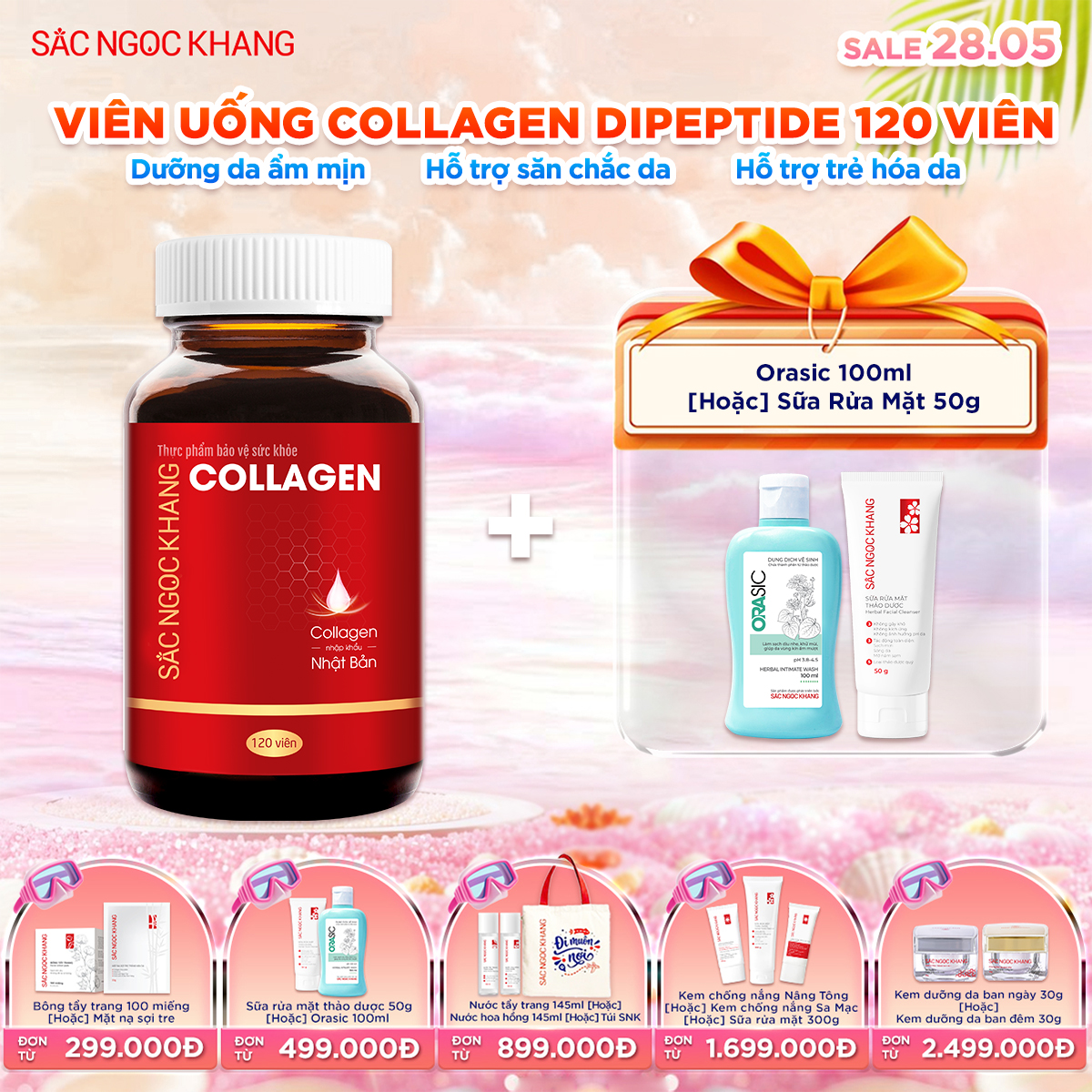 Viên Uống Collagen Dipeptide [120 Viên] kèm quà tặng