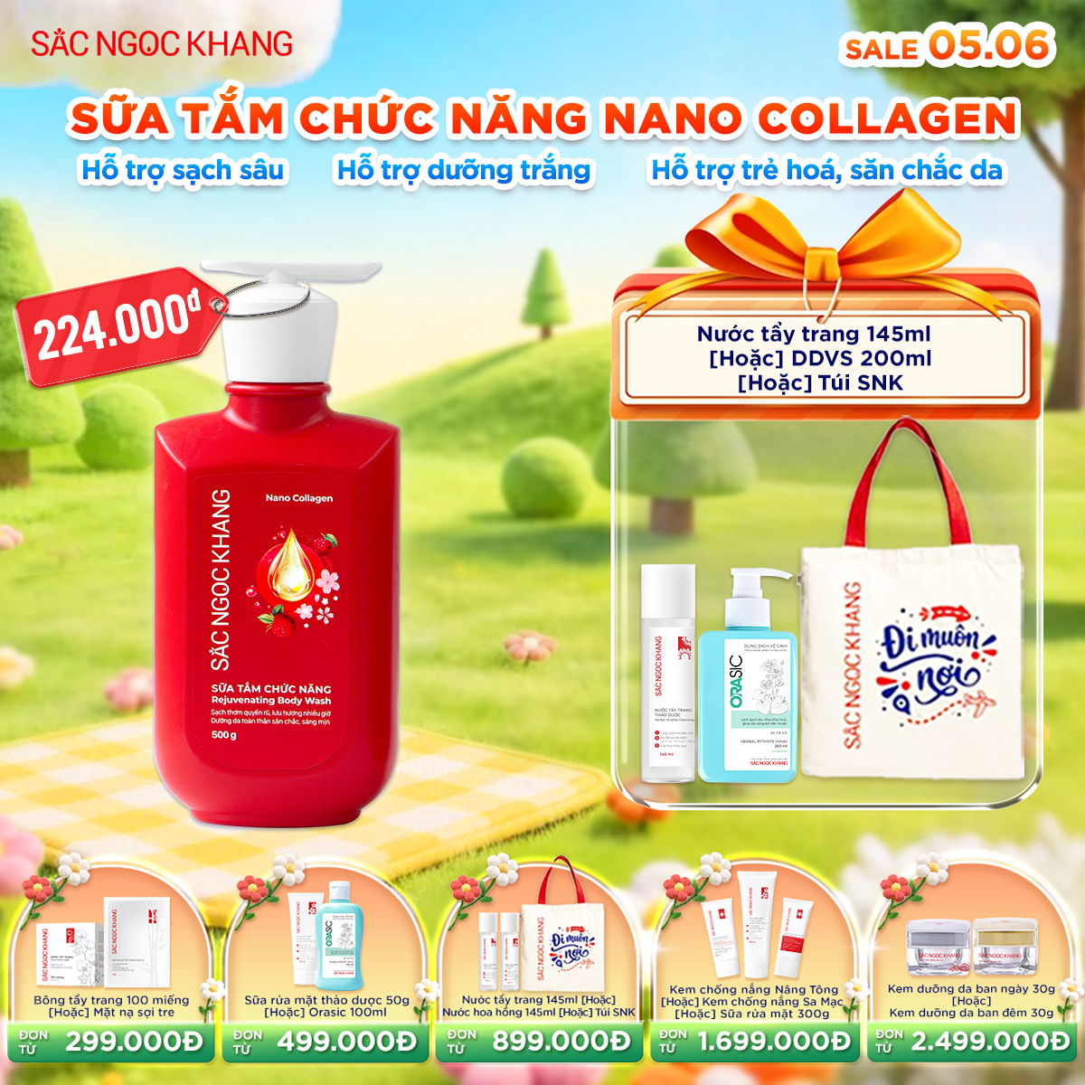 Sữa tắm Nano Collagen [500g] kèm quà tặng