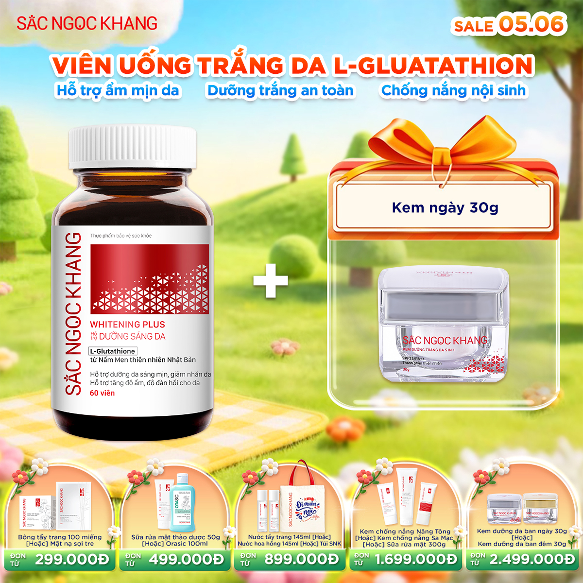Viên uống TRẮNG DA Whitening Plus kèm quà tặng