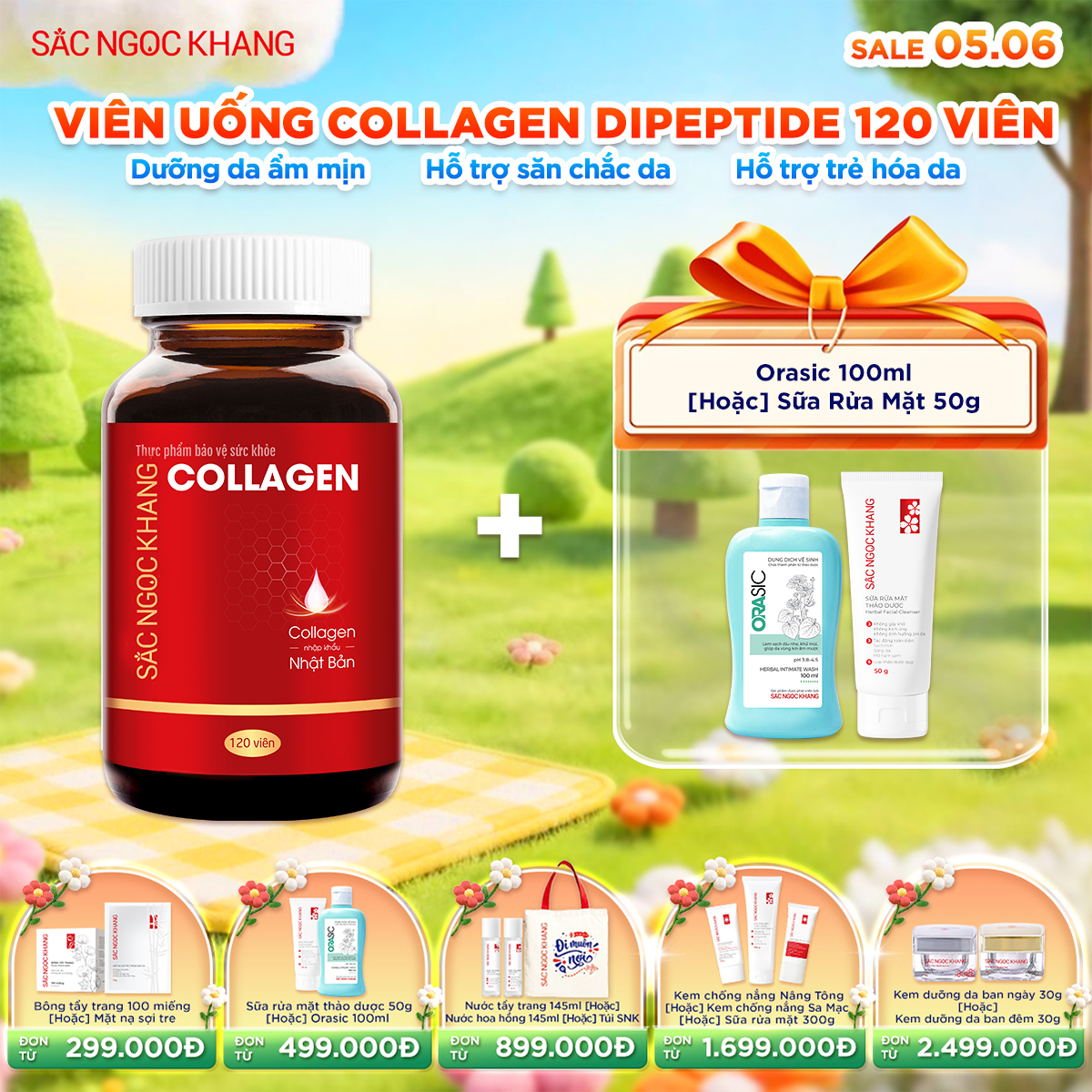 Viên Uống Collagen Dipeptide [120 Viên] kèm quà tặng
