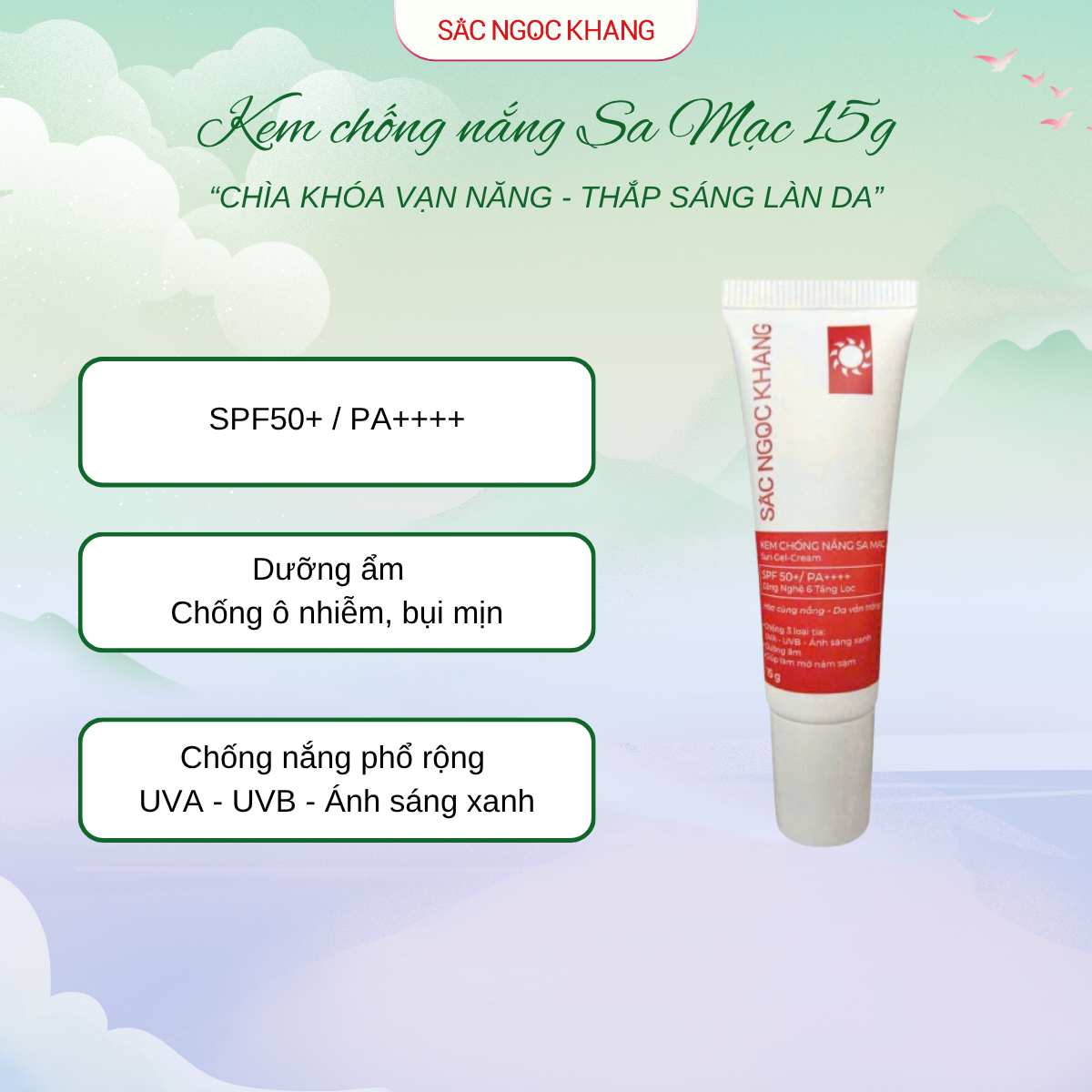 Kem chống nắng Sa mạc Sắc Ngọc Khang [15g] 