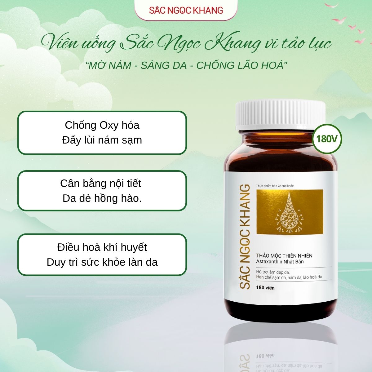 Viên Uống Sắc Ngọc Khang Vi Tảo Lục [180 viên]