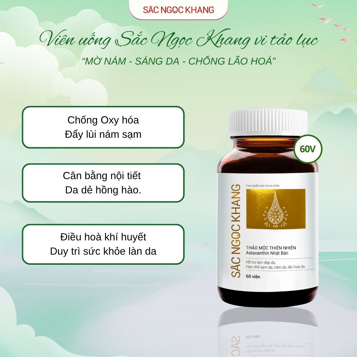 Viên uống Sắc Ngọc Khang vi tảo lục [60 Viên]