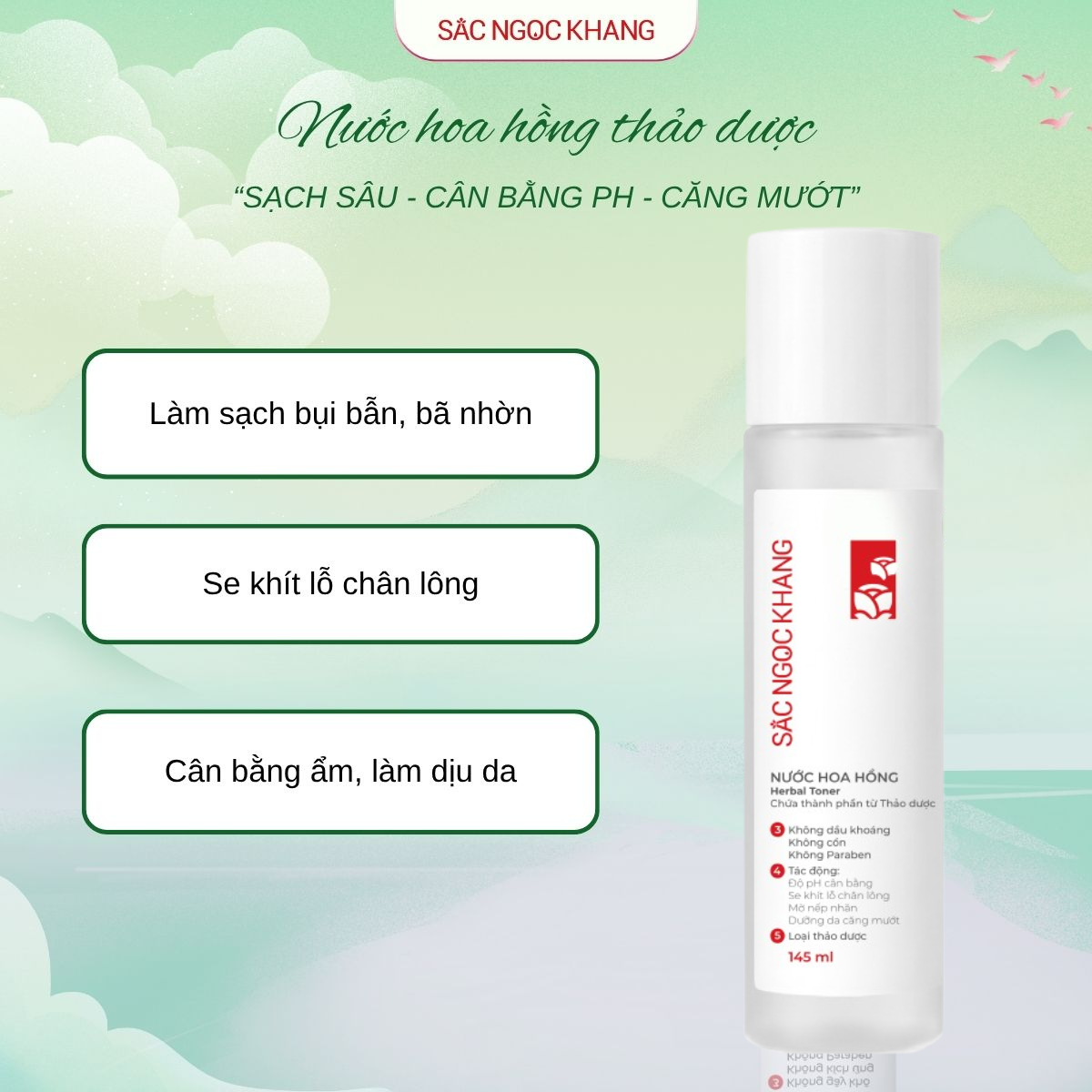 Nước Hoa Hồng Thảo Dược [145ml]