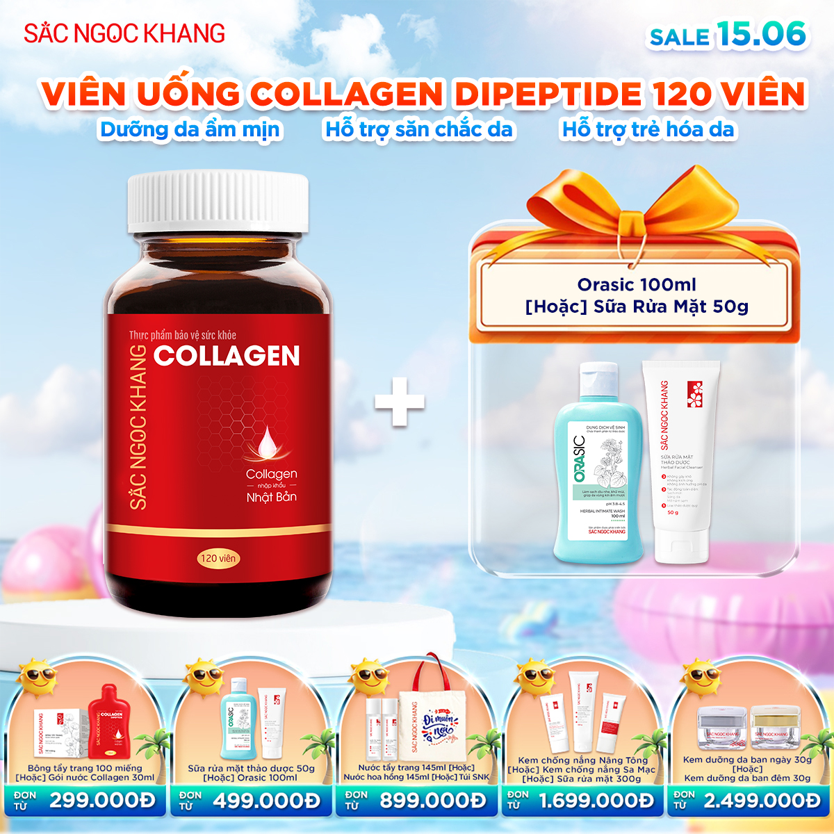 Viên Uống Collagen Dipeptide [120 Viên] kèm quà tặng