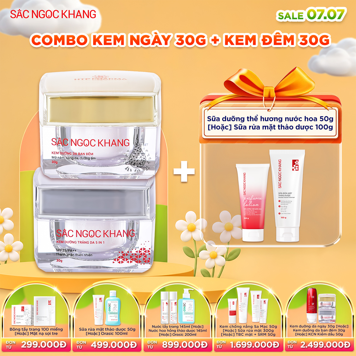 Bộ Kem Dưỡng Ngày & Đêm Sắc Ngọc Khang [30g] kèm quà tặng