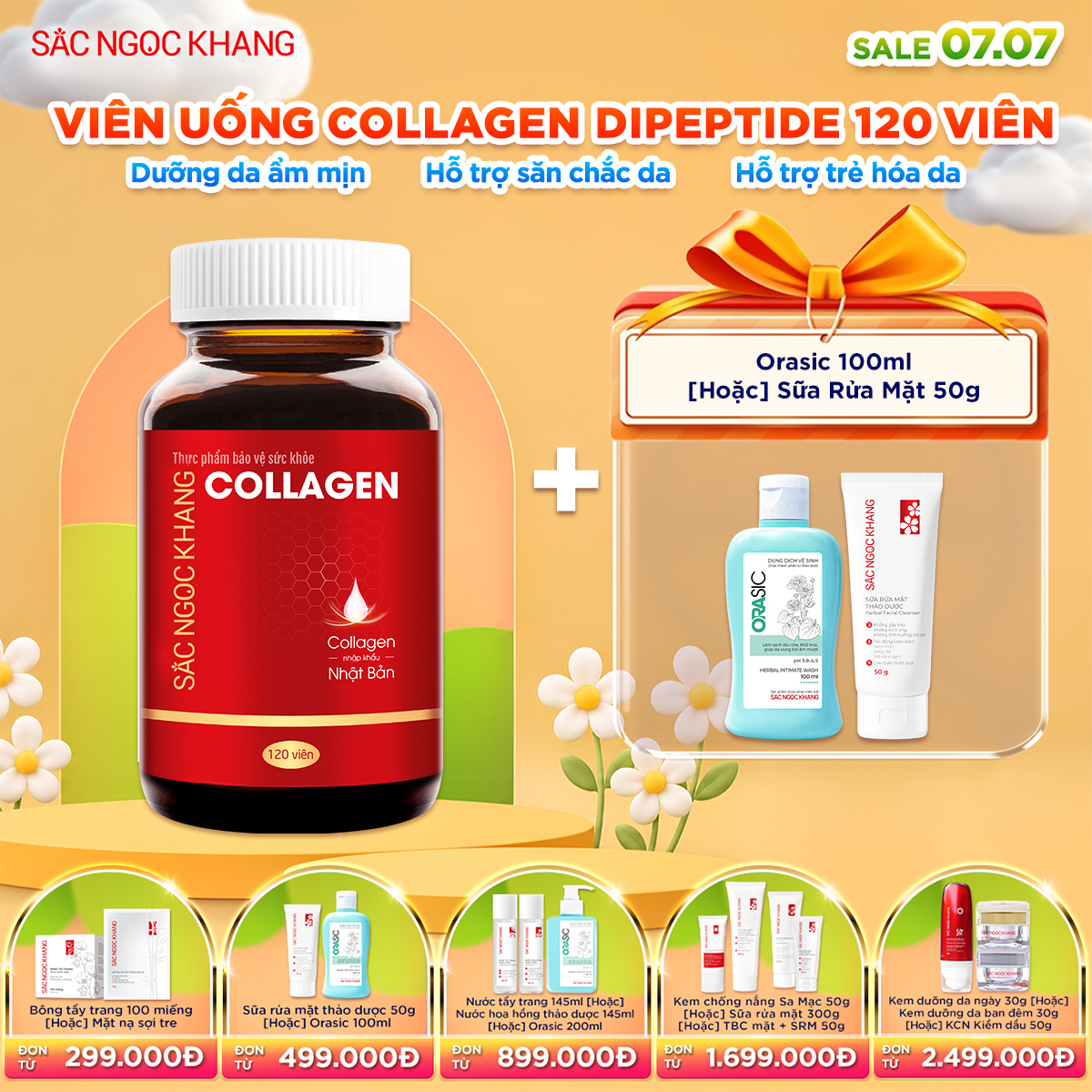 Viên Uống Collagen Dipeptide [120 Viên] kèm quà tặng