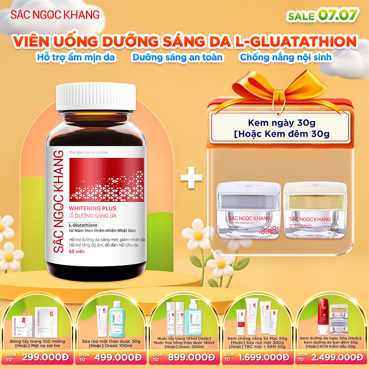 Viên uống TRẮNG DA Whitening Plus kèm quà tặng