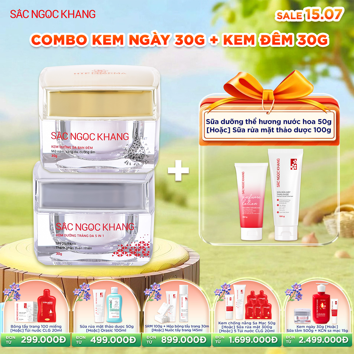 Bộ Kem Dưỡng Ngày & Đêm Sắc Ngọc Khang [30g] kèm quà tặng