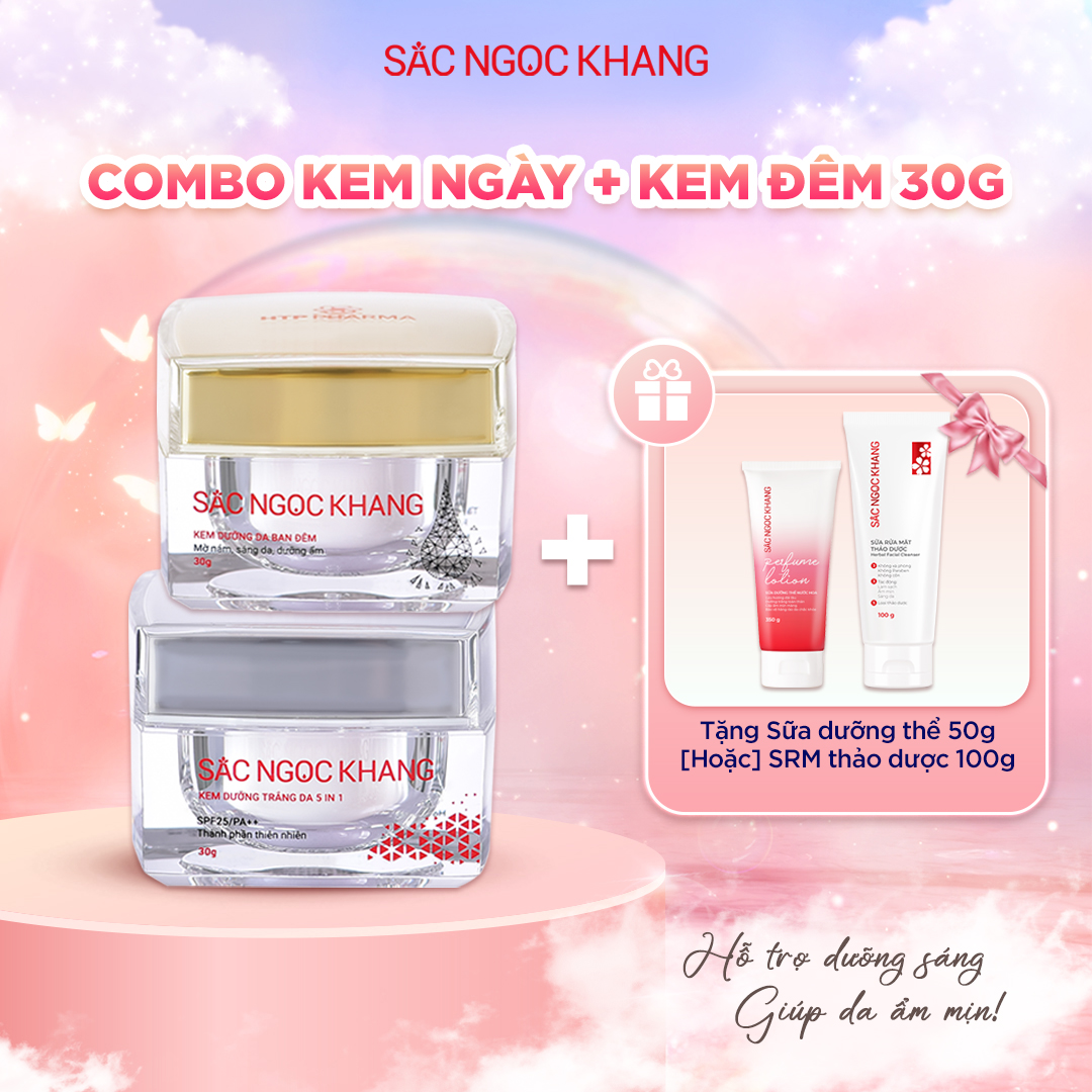 Bộ Kem Dưỡng Ngày & Đêm Sắc Ngọc Khang [30g] kèm quà tặng