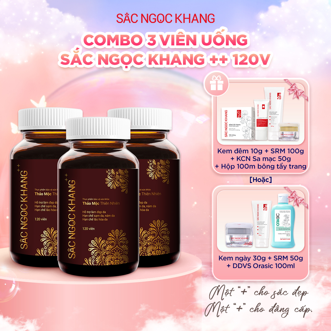 COMBO 03 Viên Uống Sắc Ngọc Khang ++ [120 Viên]  kèm quà tặng