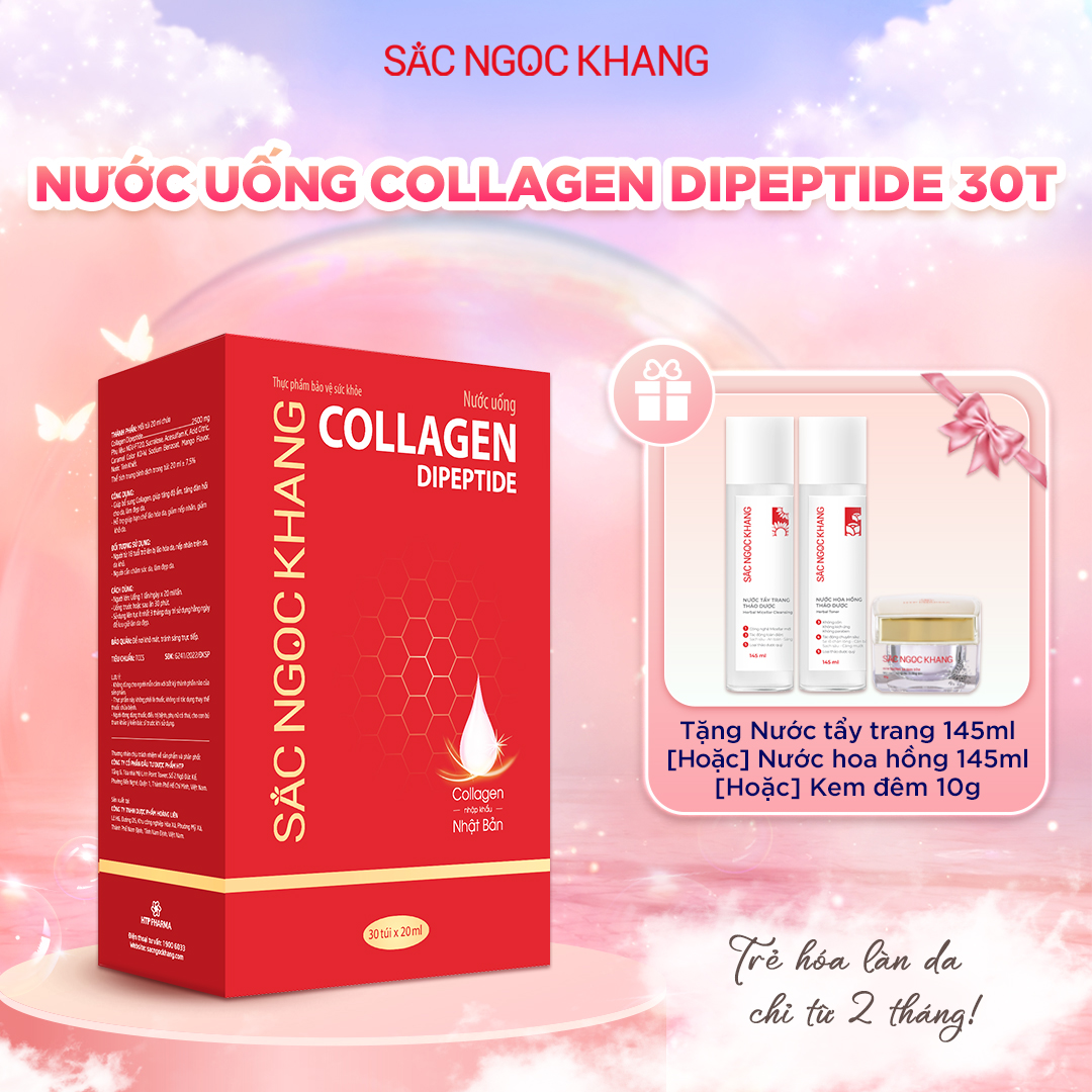Hộp Nước Uống Collagen Dipeptide [30 Túi] Kèm quà tặng