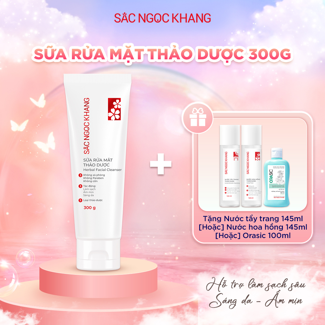 Sữa Rửa Mặt Thảo Dược Sắc Ngọc Khang [300g] kèm quà tặng