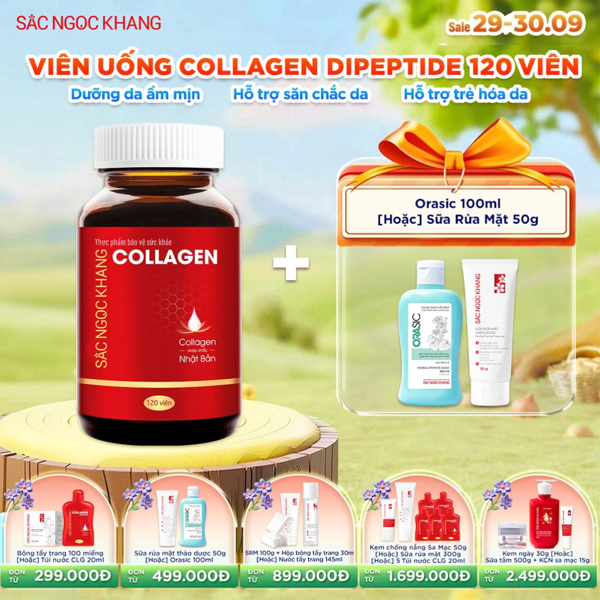 Viên Uống Collagen Dipeptide [120 Viên] kèm quà tặng