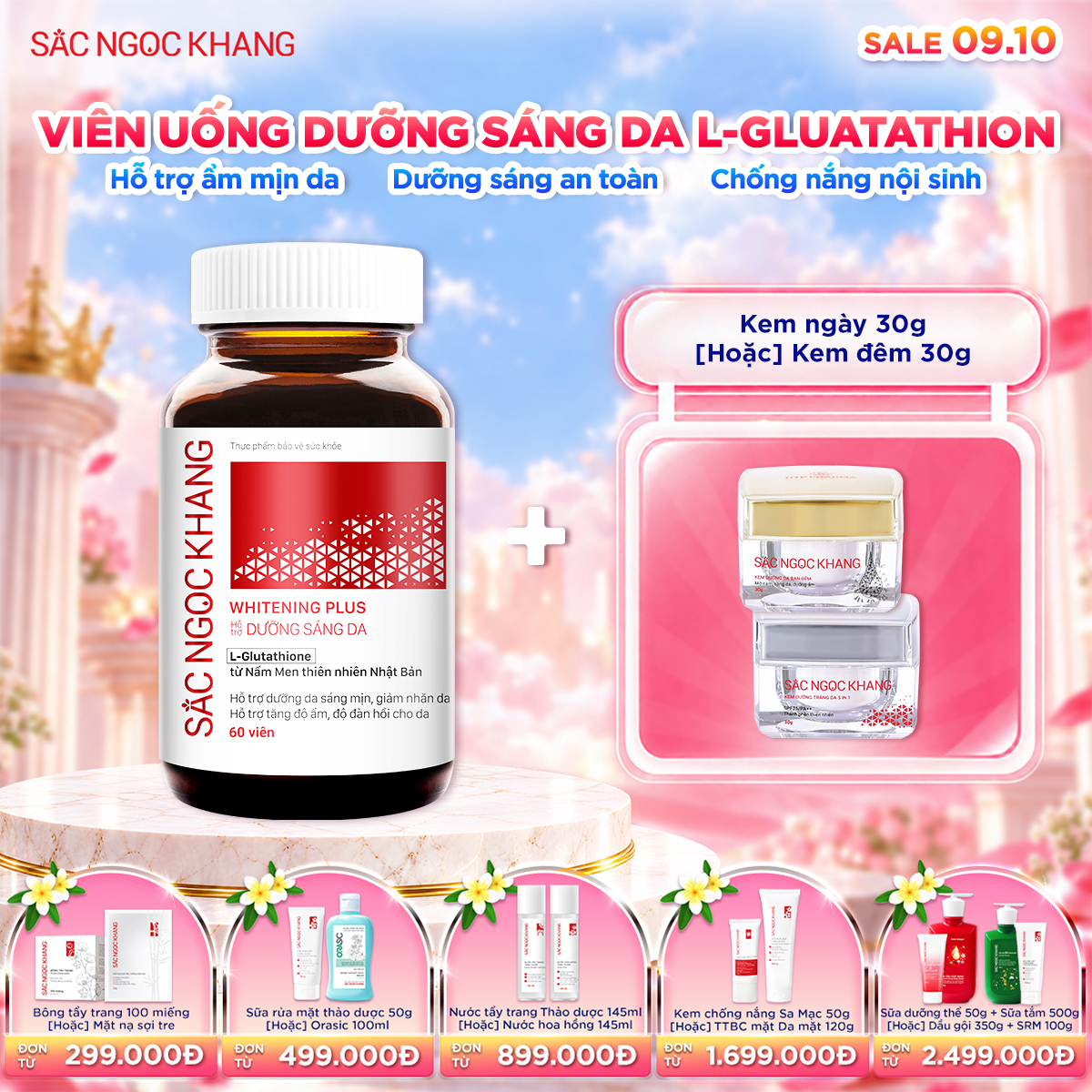 Viên uống TRẮNG DA Whitening Plus kèm quà tặng