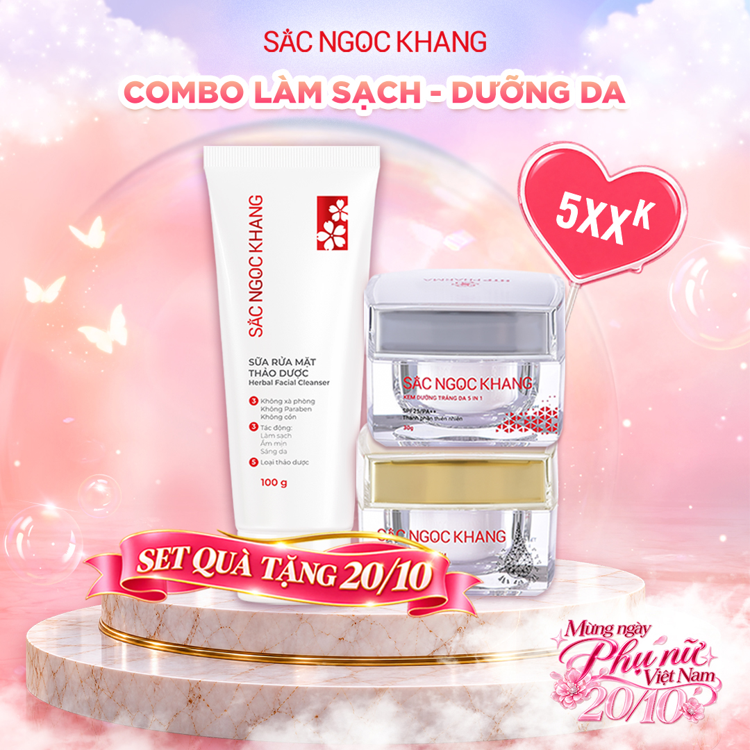 (Set quà tặng 20-10) Bộ Kem Dưỡng Ngày & Đêm Sắc Ngọc Khang [30g] - Kèm quà tặng